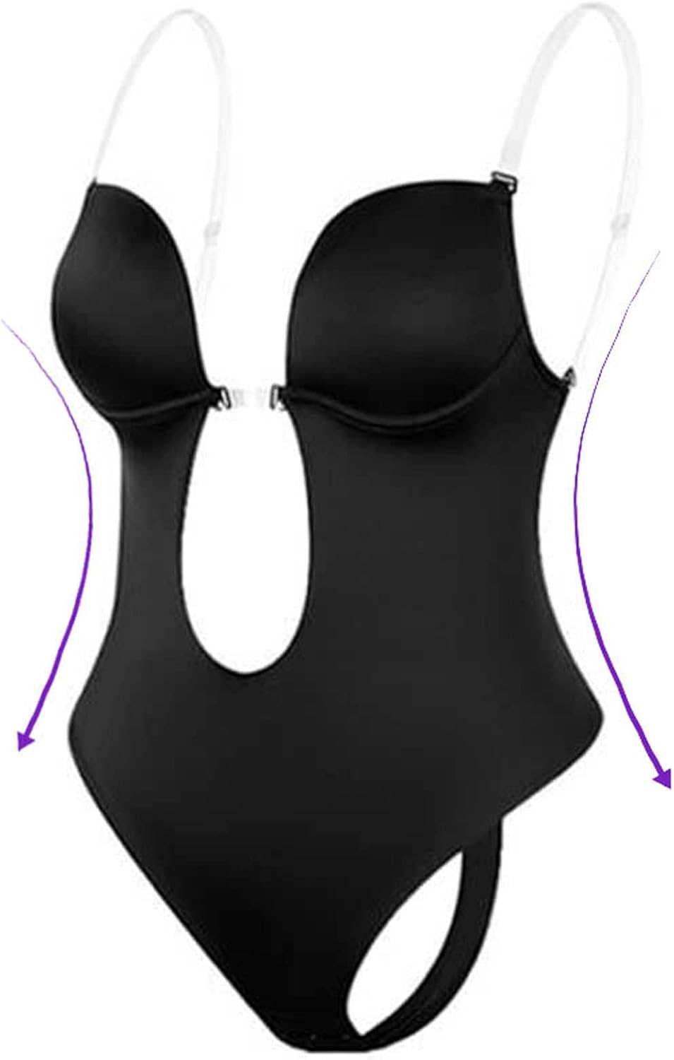 CYSTYL Women Invishape,Plunge Backless Body Shaper Bra,Bodysuit Underwear,Party