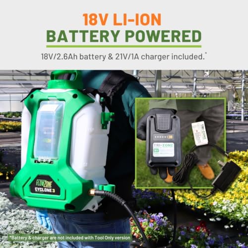 Image of FlowZone Cyclone 3 Battery Backpack Sprayer, 5-Pressure, Battery Included