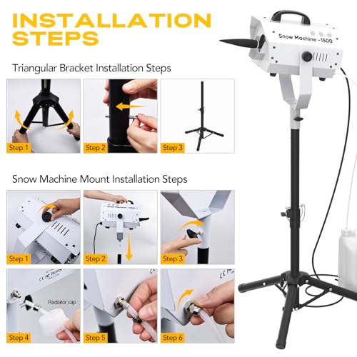 Image of Snow Machine for Party, 1500W Outdoor Snow Maker With LED Remote Control