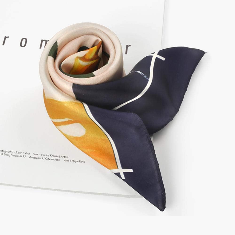 Digital Printed Scarves, 21 "Ladies Multifunctional Scarves, Dark Blue Silk Scarves-Cardamom Youth
