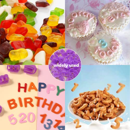 Cookie Cutters- 40Pcs Small Alphabet Letter Number Cookie Cutter Set 1'' Plastic Cute Cookie Cutters Mold Tools For Diy Cakes Muffins Fondant Sugar Biscuit Baking Clay Craft (Purple) #TOP5