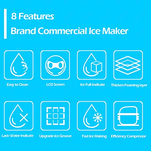 PanHuiWen Kommerzielle Eiswürfelmaschine 40 kg/24 Stunden EiswüRfelmaschine GroßE EiswüRfel Ice Maker mit LCD-Bedienfeld… – Bild 6