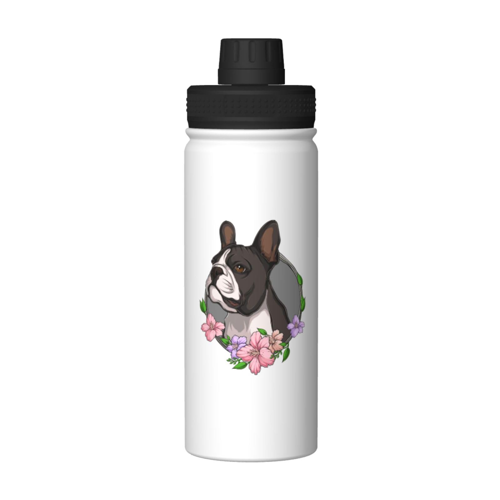 ETHORY Funny Black Dog Head Water Bottle 18OZ ...