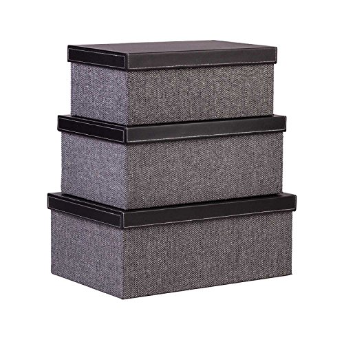 Buy Decorative Nesting Storage Boxes Set with Lids 3Pcs Stackable