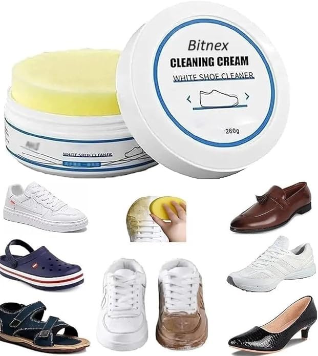 Bitnex White Shoe Cleaning Cream Stain Remover,Shoes Whitening Cleaning,Stain Remover Cleansing Cream for Shoe,Sneaker Cleaner White Shoes,for Leather Shoes,Sports Shoes,Canvas Shoes (B0C3J445T7) Amazon Price History, Amazon Price Tracker