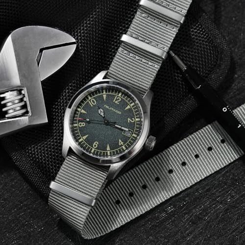 Image of TACTICAL FROG Militado ML08 Field Watch Japanese Sweep VH31 / 515 Movt with Calendar, Men's Military Watch Sapphire Crystal 10 ATM Waterproof Analog Watches for Men