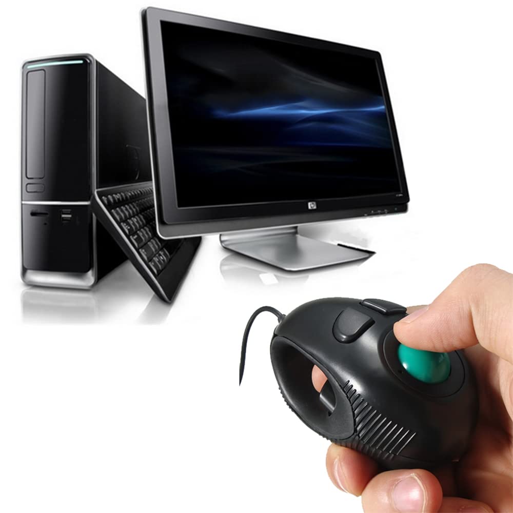 Portatile Palmare con dita 4D Alimentato tramite USB Mini mouse con trackball ergonomico Computer viaggio USB cablato Mouse per mano destra e sinistra Mouse via cavo Controllo pollice per portatile