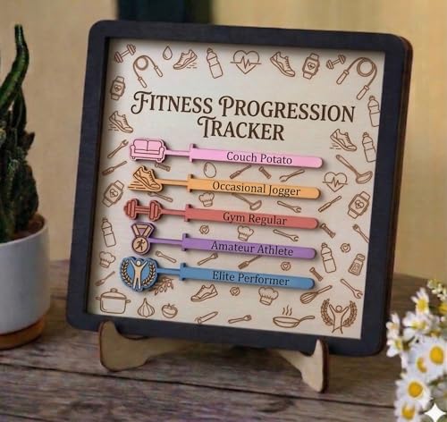 LEEZONE Handcrafted 3D Wood Milestone Tracker - Interactive Goal Progress