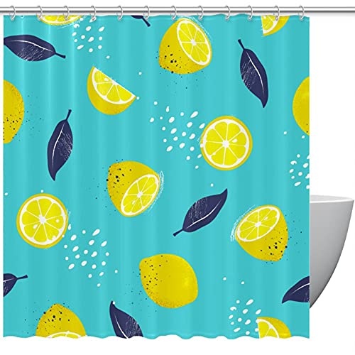 Rideau de douche imperméable sans fuite motif citron 168 x 183 cm - 2