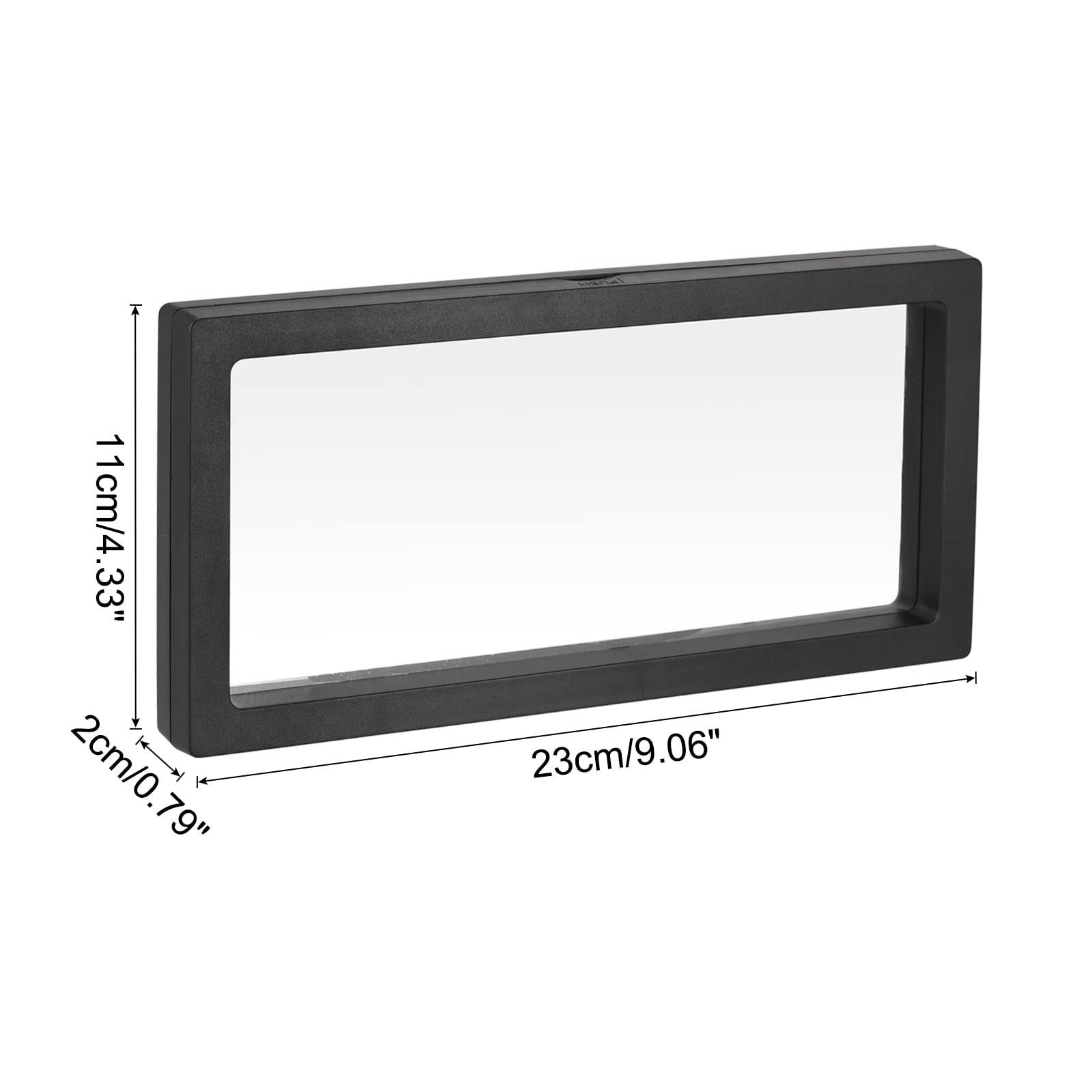MECCANIXITY Floating Frame Display Holder Stand 3D Jewelry Display Box with Base 9.06 x 4.33 x 0.79 inch Black