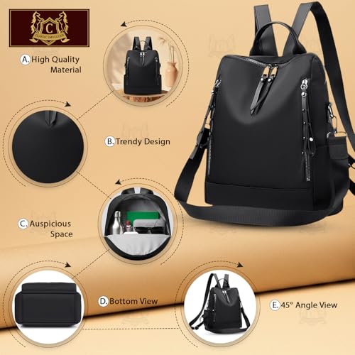 Image of Ethnic Style Waterproof Oxford Backpack for Women & Girls | Fashion Travel Canvas Look Nylon Bag | Large Capacity Printed Laptop Backpack for College