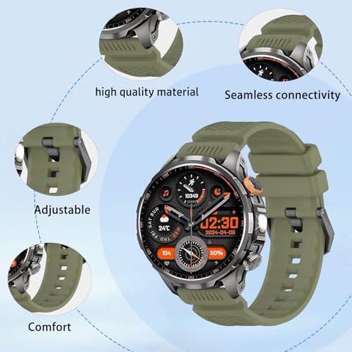 Correa de silicona para smartwatch BANLVS AK90 verde miniatura 2