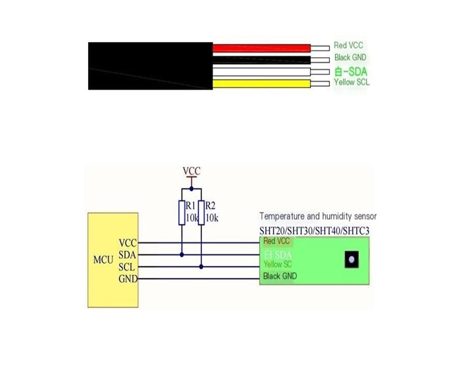 Sensor de temperatura y humedad SHT30 SHT20 Salida digital impermeable SHTC3 SHT40 Sensor de temperatura y humedad (Sht30)
