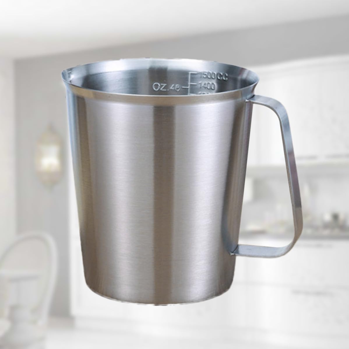 DECHOUS Taza Medidora con Báscula Precisa y Asa de 1500 Ml de Acero Inoxidable 304 Adecuado para Café, Té y Hornear en Cocina