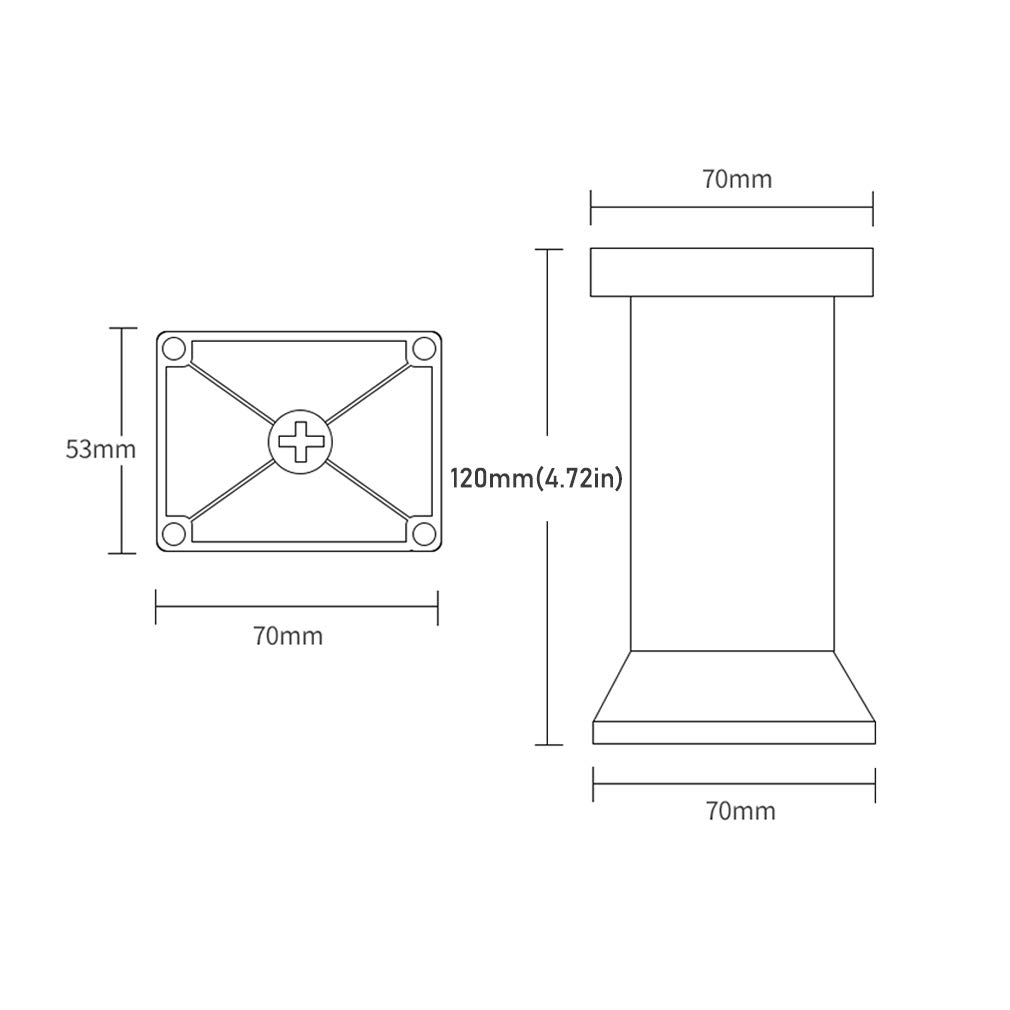 Patas de muebles en pies de aleación de aluminio para muebles cuadrados que no se oxidan, base de goma, piso protector, para sala de estar, cocina, baño, sofá, mesa de café, mueble de TV, mueble de ba