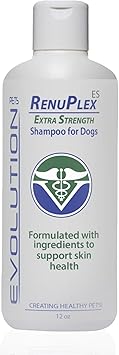 RenuPlex Extra Strength Dog Shampoo - Supports Skin Problems. Unconditional Guarantee. Made in USA