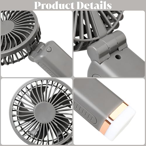 Image of Niwlix Portable Mini Hand Fan Rechargeable 3 Speed Modes, 1200 mAh Battery For Travel, Office & Makeup, Mini Fan, Hand Fan, Small Fan - Grey