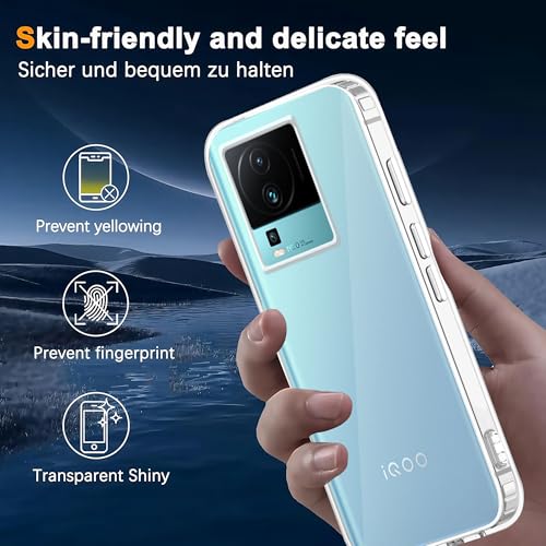 Image of amazon basics Compatible with IQOO NEO 7 Case Cover Transparent Non-Slip Hard PC Shockproof Bumper Protective Back Cover - Clear