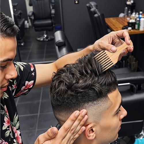 4 peines de madera para cabello rizado 15.7 cm miniatura 7