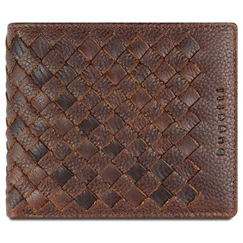 Portefeuille homme en cuir Bugatti Woven avec porte-carte de crédit compact