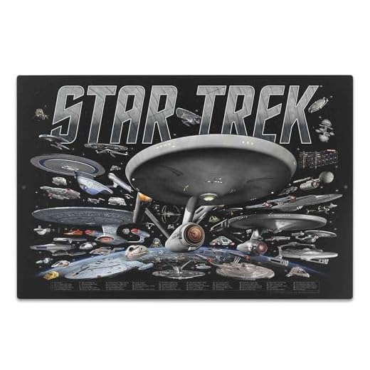 Letrero de metal con diseño de naves de Star Trek, decoración de pared vintage de Star Trek para cueva de hombre, sala de cine o dormitorio