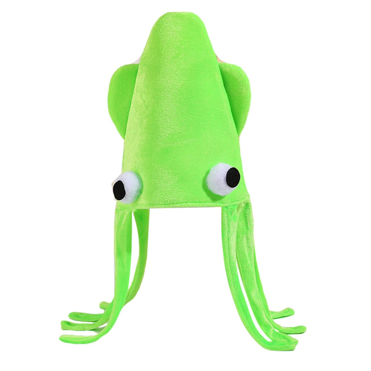 ZHER-LU Squid Hat, Funny Velour Squid Hat for Adults Cartoon Octopus Headgear Unique Party Decoration (Green)