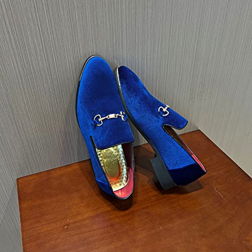 Image of FLQL Men's Luxury Penny Loafer Slip-On Velvet Shoes Party Dancing Shoes Suede Wedding Shoes Plus Size 7-13