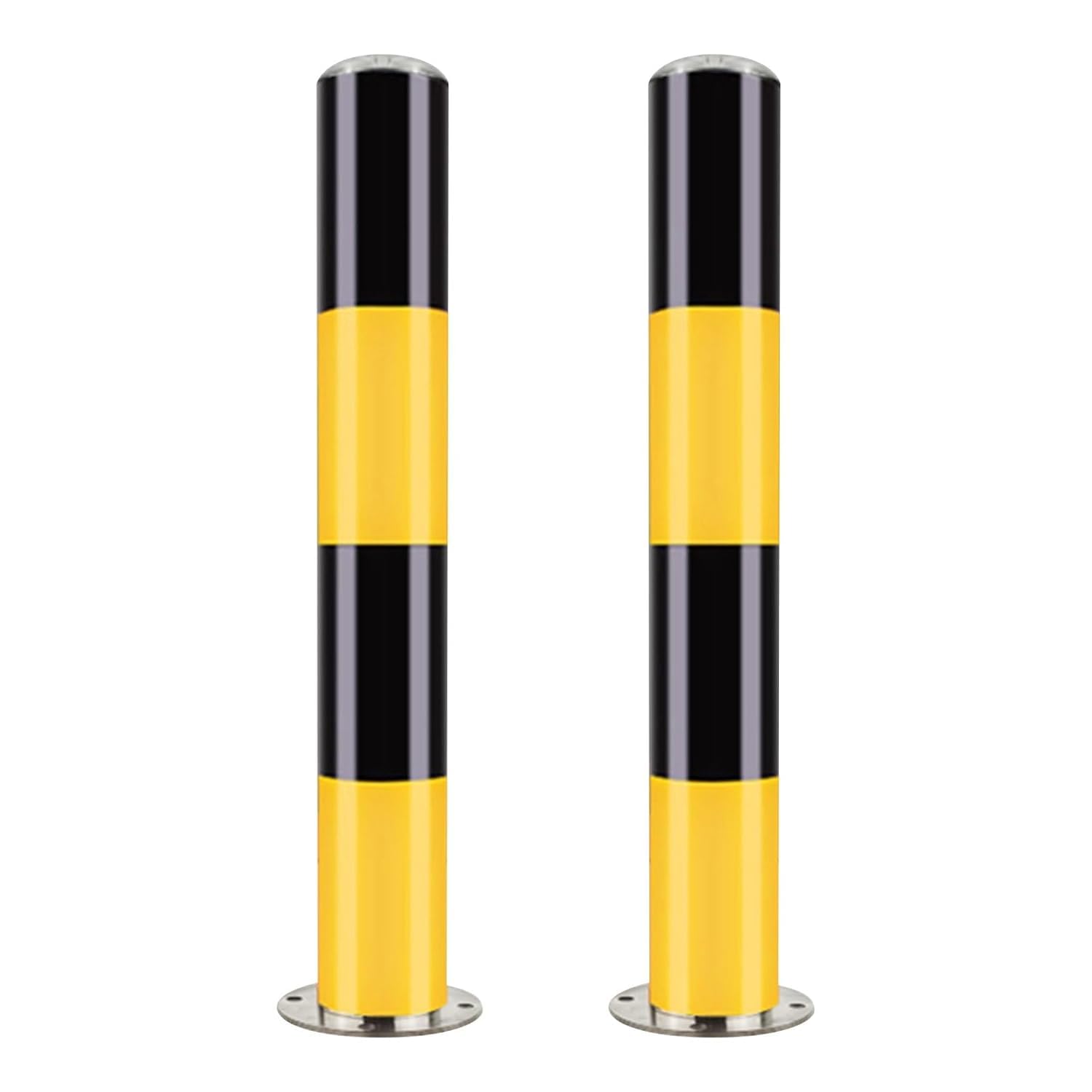 Safety Bollard, Parking Bollard Pole Barrier, Safety Barrier Bollard For Driveways, Barricades Driveway Pole, For Parking Barrier, Road Safety, Traffic Control,75 * 7.6Cm-Black (2pcs)-75*11.4cm