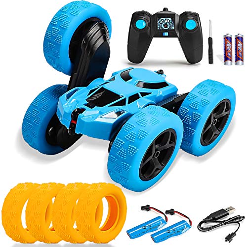 aovowog Coches Teledirigido,Stunt Coches RC Juguetes de Control Remoto para Niños de 6-12 Años, 2.4GHz 360°Rotación RC Racing Car,4x4 Recargable 4WD RC Truck para Niños Niñas