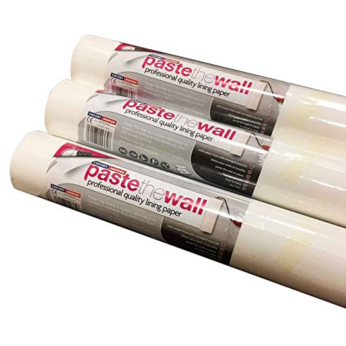 Pack of 3 Lining Wallpaper Paste The Wall paintable Easy to Hang Plain PVC Free