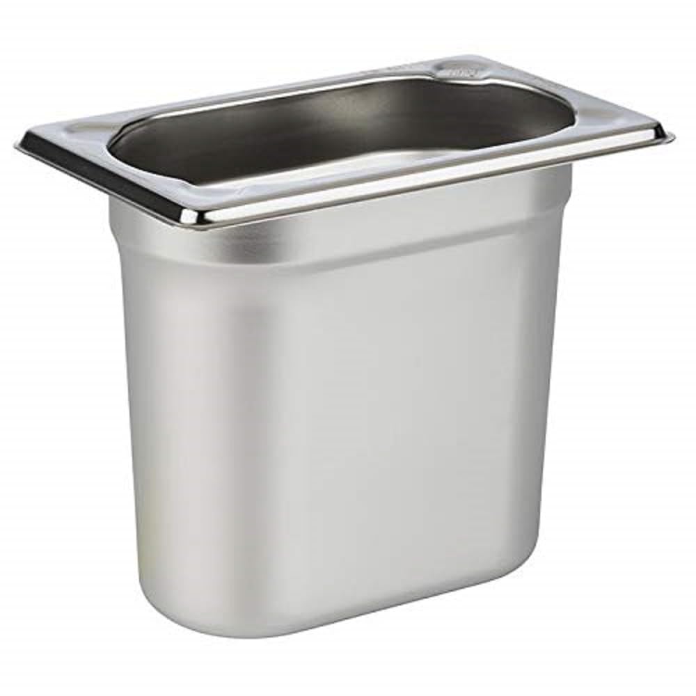 APS 81506 GN 1/9 Behälter, rostfreier Gastronormbehälter Edelstahl, Abmessungen 175 x 105 mm/Höhe 150 mm/Volumen 1,5 Liter