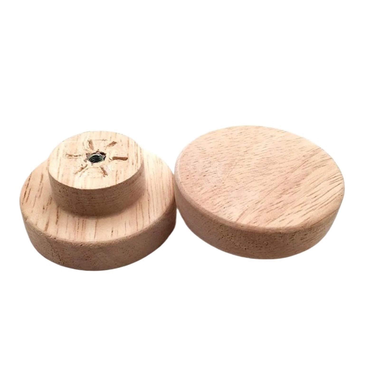 SNGUOQ 5pcs Round Handle Dia 30/35/40/50mm Wooden Cabinet Drawer Wardrobe Knobs for Furniture Hardware for Cabinet Drawer Shoes(50x25mm)