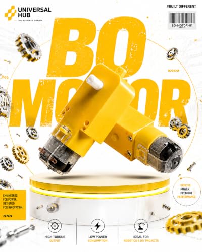 Image of 300 RPM BO Motor and Wheel Combo (4 Motors + 4 Wheels), Dual Shaft Gear Motors for Robotics and Educational Projects