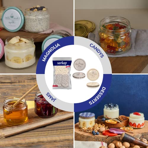 Sarkap Twist Off Canning Lids – 82Mm Reusable Canning Lids Set Of 20 Suitable For Glass Jars – Not Compatible With Mason Jars, Wide Mouth Canning Lids, Dishwasher Safe, Leak-Proof, Stainless Metal Canning Jar Lids, Twist Off Lug Caps (Cream - Coffee) #TOP6