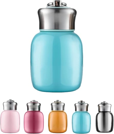 Mini-Thermosflasche, 200 ml, niedliche Wasserflasche, vakuumisolierte Edelstahl-Wasserflaschen, auslaufsicher, hält heiß u...