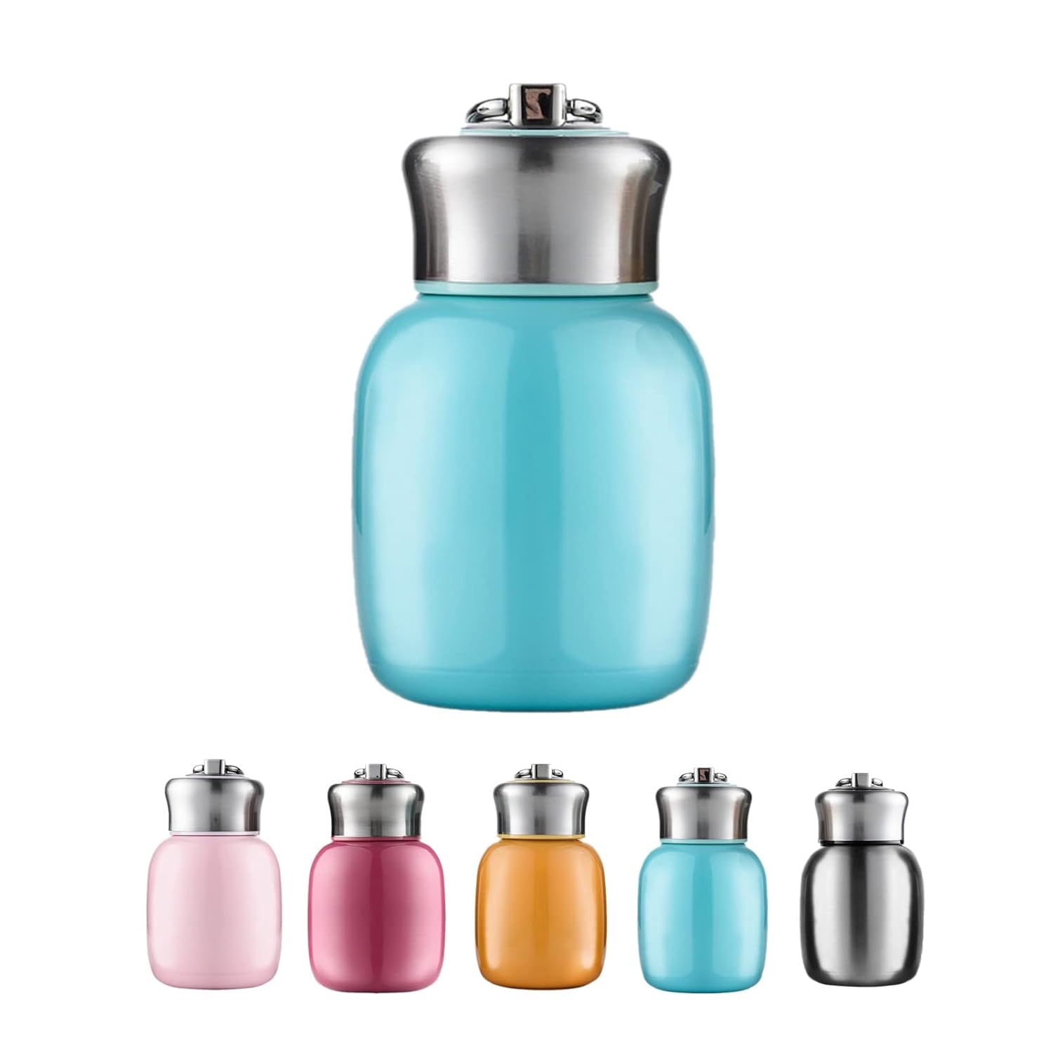 Mini-Thermosflasche, 200 ml, niedliche Wasserflasche, vakuumisolierte Edelstahl-Wasserflaschen, auslaufsicher, hält heiß u...