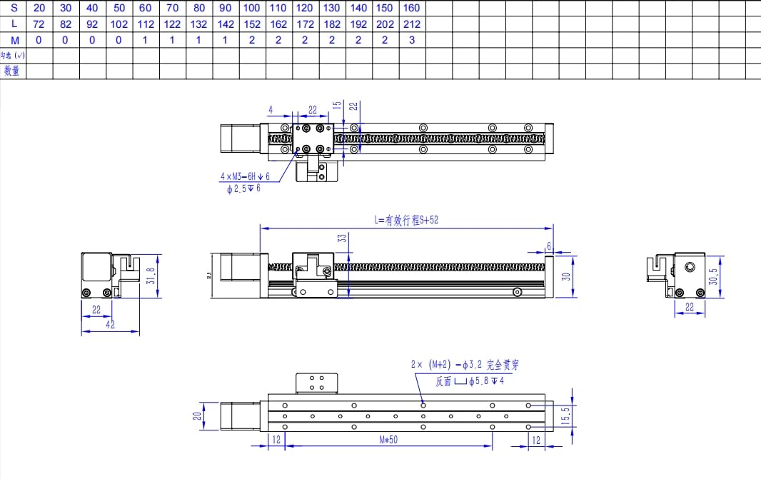 Longueur de course effective des petits actionneurs de mouvement linéaire et des moteurs pour les pièces de laminage CNC DIY X Y Z linéaire (40mm)