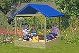 Gartenpirat Sandkasten Sophie Kesseldruckimprägniert 153x153 cm mit Dach blau TÜV geprüft - 3