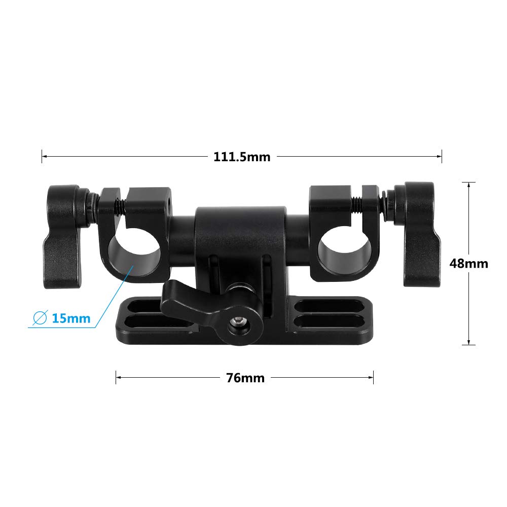 CAMVATE 360° schwenkbar, 15 mm Doppelstabklemme für Kamera-Schulter-Rig, verstellbar, 2192