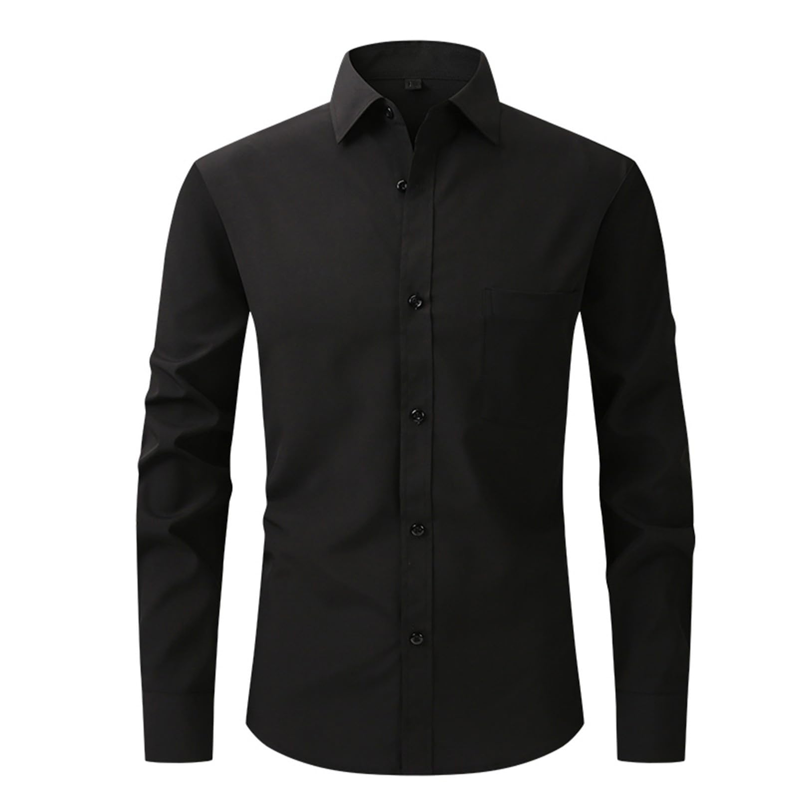 Dress Shirts for Men Dress Shirts Solid Long Sleeve Stretch Wrinkle-Free Formal Shirt Business Casual Button Down Shirt