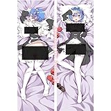 Sonsoke Re Zero Rem Starting Life in Another World Rem Body Pillowcase Hugging Pillow Pillow Case Stuffed Double-Sided Printed 59x20 in (Rem 54)