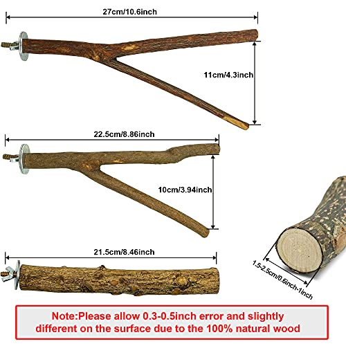 image for Lopbraa 9.84inch Natural Wood Bird Perch Stand Platform for Cage Parak