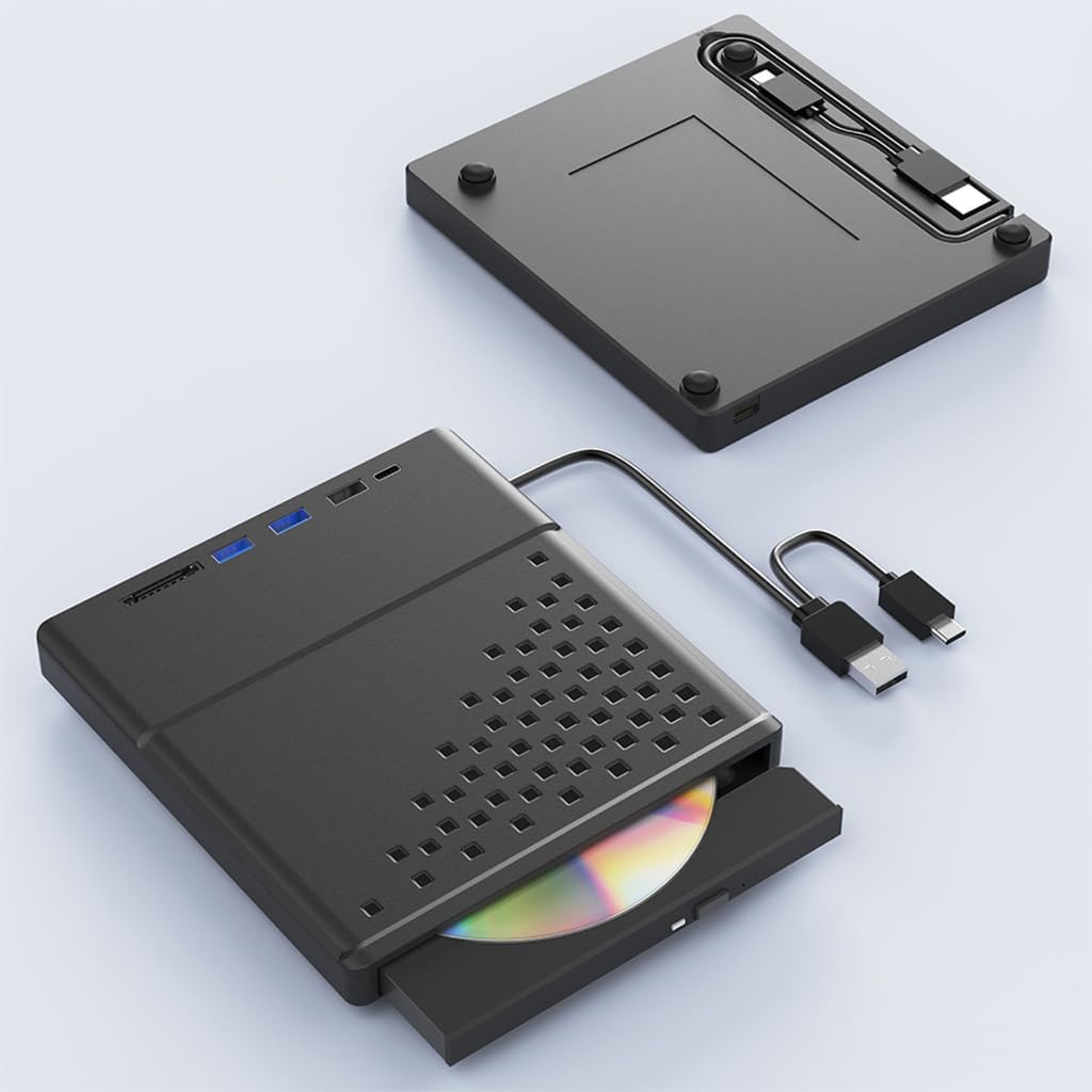 Portable DVDs Writer DVDs Player, USB3.0 2.0 External Opticals Drives for PC Laptop