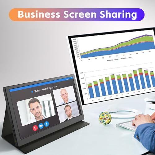 Image of 15.6inch Portable Monitor, FHD 1080P USB-C HDMI Gaming Ultra-Slim IPS Display for Laptop, PC, Mac Phone, PS, Xbox, Swich, IPS Computer Monitor with Premium Smart Cover & Speakers