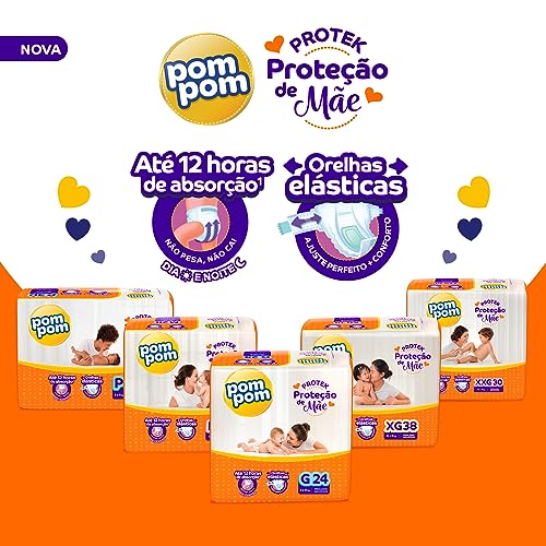 Fralda Pom Pom Protek Proteção de Mãe Mega... glide