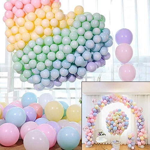 Globos de colores Macaron, globos de látex de colores, 100 decoraciones de globos de látex de colores, utilizados para decoración de cumpleaños, bodas, festivales, fiestas y eventos