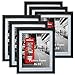 Price comparison product image Amazon Brand - Eono 10x8 Photo Frames Set of 6, Black Picture Frame with White Mat for Wall and Tabletop