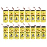 フライストリップ - フライリボン粘着性ハエトラップ | 16個の香り付きフライングペーパーロール、フライリボンフライトラップ、屋内、家庭、屋外用