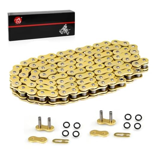 Heavy Duty X-Ring Drive Chain (Gold) Compatible with Yamaha Warrior 350 Raptor 350 700 700R YFZ450 YFZ450R XT250 XT550 YZ100 Outlaw 450 525 QuadRacer LT500R KLT200 KLT250 KE250 KZ200