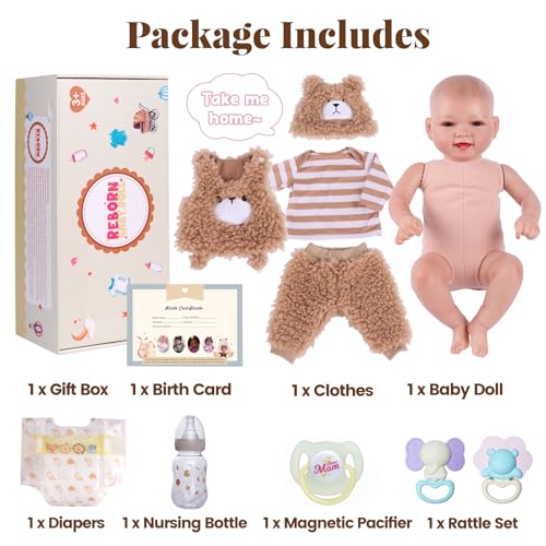 Muñeca BABESIDE Reborn Mia 17 pulgadas realista miniatura 7